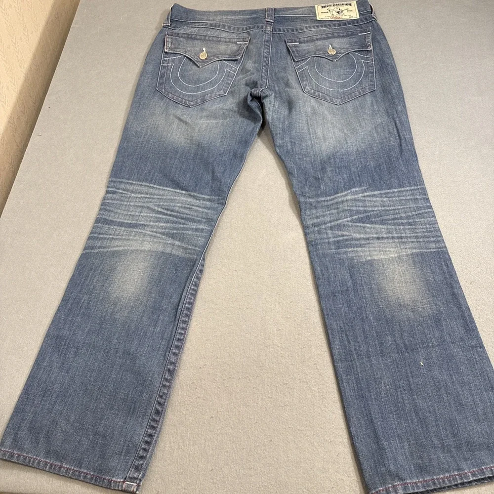 True Religion MENS 38X32‎  W/Flap CXLM DRAGONFISH STRAIGHT JEANS